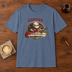 Coffee Approved T-Shirt Heather Indigo coffee bar mockup