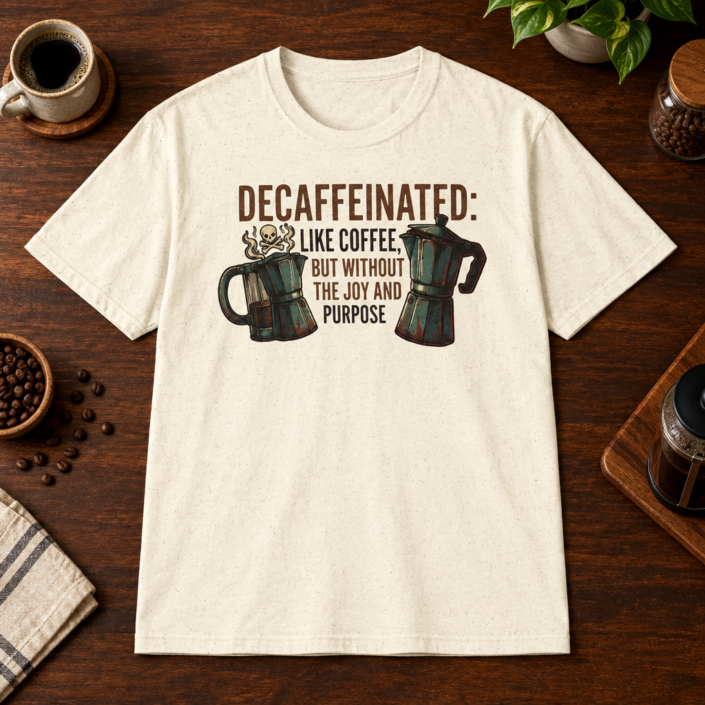 Decaffeinated T-Shirt Natural short-sleeve coffee-bar flat lay