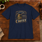 Lubricant T-Shirt Navy close-fill short-sleeve coffee-bar flat lay