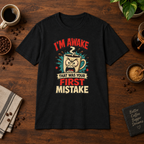 I'm Awake T-Shirt Black short-sleeve coffee-bar flat lay