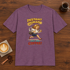 Instant Woman T-Shirt Heather Maroon coffee bar mockup