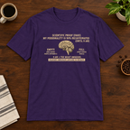 Scientific Proof T-Shirt Purple coffee-bar flat lay