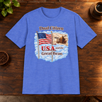 Dual Citizen T-Shirt Heather Royal close-fill short-sleeve coffee-bar flat lay