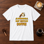 Warning May Contain Coffee T-Shirt White coffee bar mockup