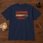 Caffeine Loading T-Shirt Navy coffee bar mockup