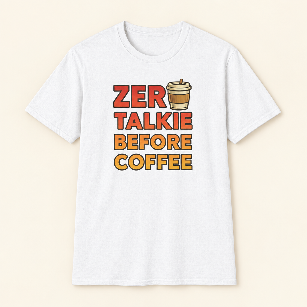 Zero Talkie T-Shirt in Black, lifestyle mockup
