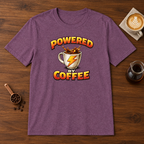 Powered by Coffee T-Shirt Heather Maroon coffee bar mockup