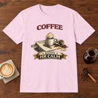 Coffee Keeps HR Calm T-Shirt Light Pink coffee bar mockup