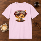 Coffee Mode Activated T-Shirt Light Pink coffee bar mockup