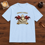 Office Hero Coffee T-Shirt Light Blue coffee bar mockup