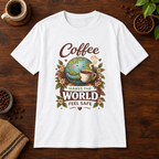 Coffee Safety T-Shirt White short-sleeve coffee-bar flat lay