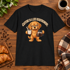 Caffeine is a Life Requirement T-Shirt in Navy, lifestyle mockup