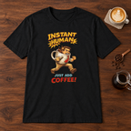 Instant Man T-Shirt Black coffee bar mockup