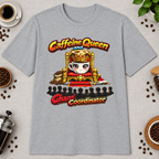 Caffeine Queen 2 T-Shirt in Light Blue, zoomed lifestyle mockup