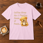 Sense of Peace T-Shirt Light Pink coffee bar mockup