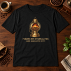 Internal Fire T-Shirt Black coffee-bar flat lay