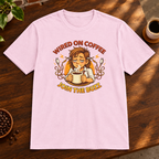 Wired on Coffee T-Shirt Light Pink close-fill short-sleeve coffee-bar flat lay