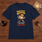 Instant Woman T-Shirt Navy coffee bar mockup