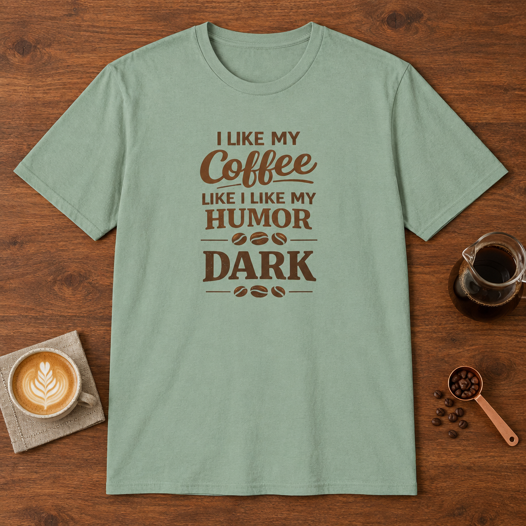 I Like My Coffee T-Shirt Sage coffee bar mockup