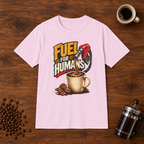 Fuel For Humans T-Shirt Light Pink coffee-bar flat lay