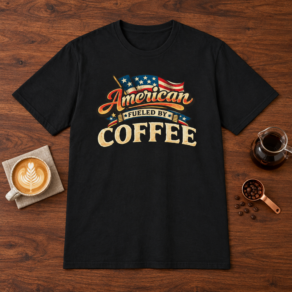 Fueled by Coffee T-Shirt Black coffee bar mockup