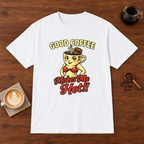 Good Coffee Makes Me Hot T-Shirt White coffee bar mockup