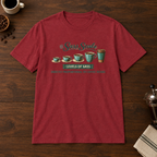 Sass Scale T-Shirt Antique Cherry Red short-sleeve coffee-bar flat lay