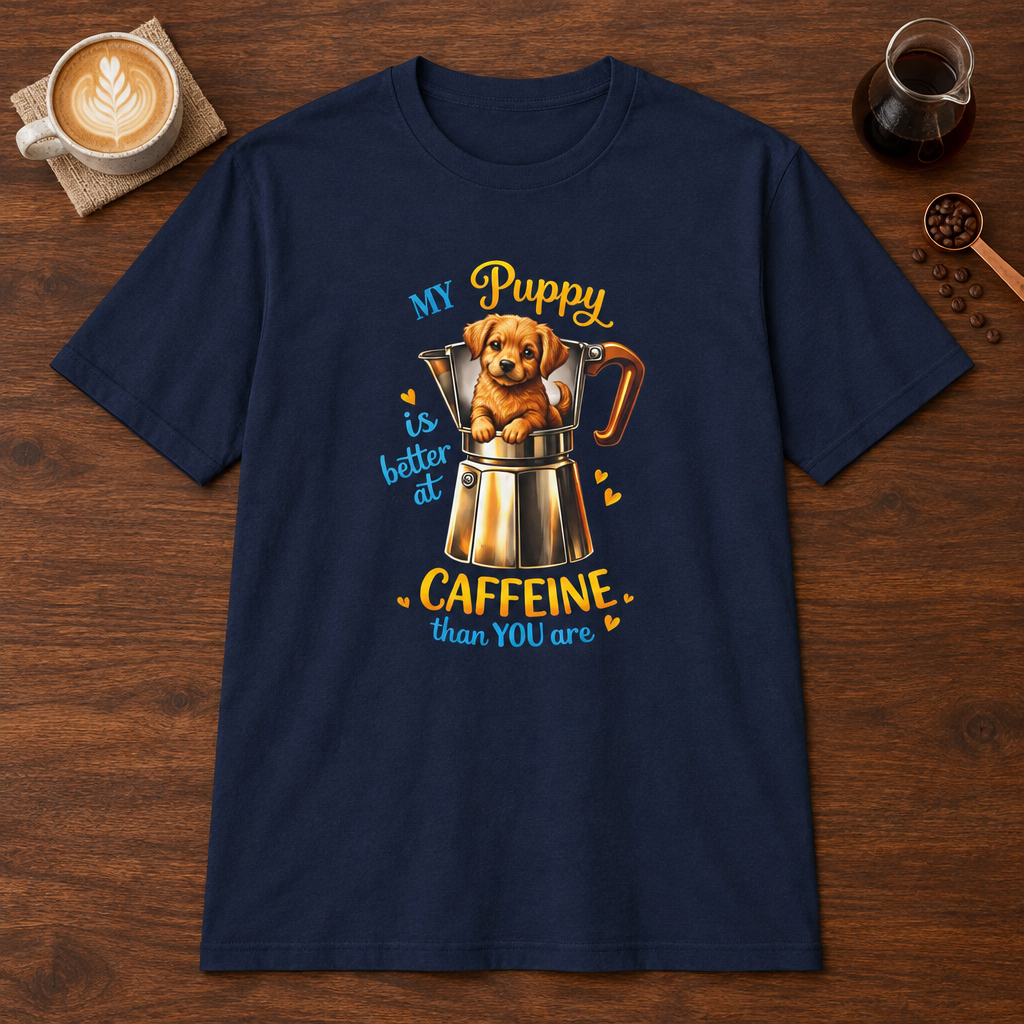 My Puppy - Dark Colors T-Shirt Navy coffee bar mockup