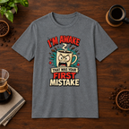 I'm Awake T-Shirt Graphite Heather short-sleeve coffee-bar flat lay