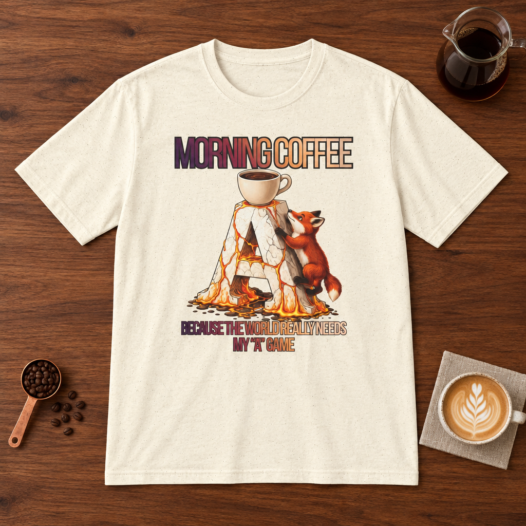 Morning Coffee T-Shirt Natural coffee bar mockup