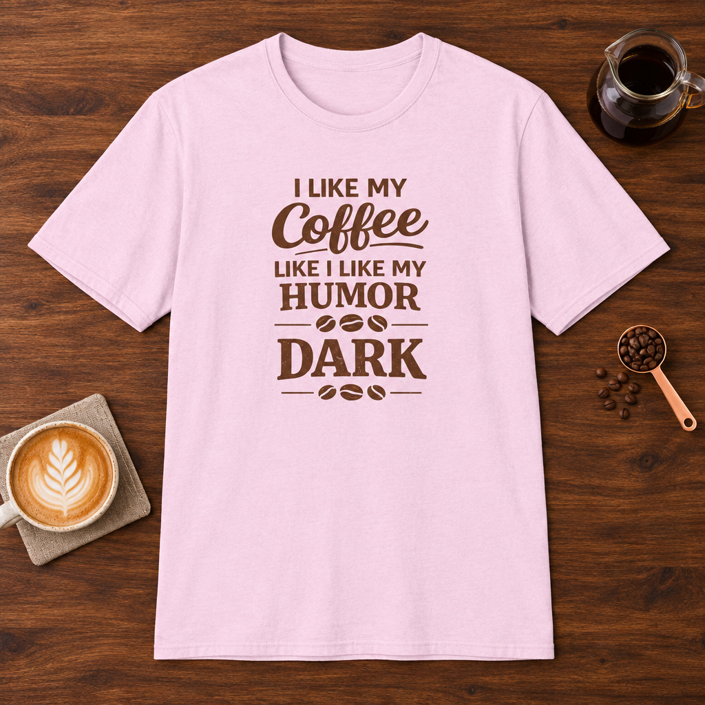 I Like My Coffee T-Shirt Light Pink coffee bar mockup