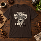 Today's Personality T-Shirt Dark Chocolate coffee-bar flat lay