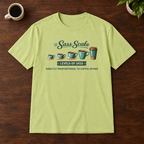 Sass Scale T-Shirt Pistachio short-sleeve coffee-bar flat lay