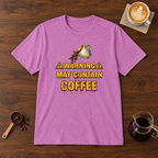 Warning May Contain Coffee T-Shirt Heather Radiant Orchid coffee bar mockup