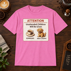 Espresso and Puppies T-Shirt Azalea short-sleeve coffee-bar flat lay