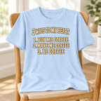 3 Ways to My Heart T-Shirt in Light Blue, premium draped mockup