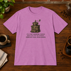 I'll Stop Drinking T-Shirt Heather Radiant Orchid close-fill short-sleeve coffee-bar flat lay