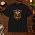 Caffeine Elixir T-Shirt Black close-fill short-sleeve coffee-bar flat lay