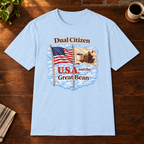 Dual Citizen T-Shirt Light Blue close-fill short-sleeve coffee-bar flat lay