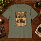 Daily Dose T-Shirt Heather Military Green close-fill short-sleeve dark-ish coffee-bar flat lay