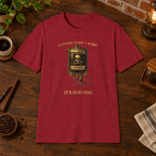 Caffeine Is Not A Habit T-Shirt Antique Cherry Red close-fill short-sleeve coffee-bar flat lay