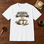 Coffee Handles HR Issues T-Shirt White coffee bar mockup