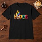 Hope T-Shirt Black coffee bar mockup