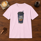 Blue Coffee Cup T-Shirt Light Pink coffee bar mockup