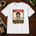 Warning T-Shirt White short-sleeve coffee-bar flat lay