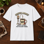 Coffee Addict T-Shirt White short-sleeve coffee-bar flat lay
