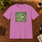 Current State T-Shirt Heather Radiant Orchid coffee-bar flat lay, Sport Grey-matched framing