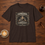 Espresso Yourself Carefully T-Shirt Dark Chocolate coffee bar mockup