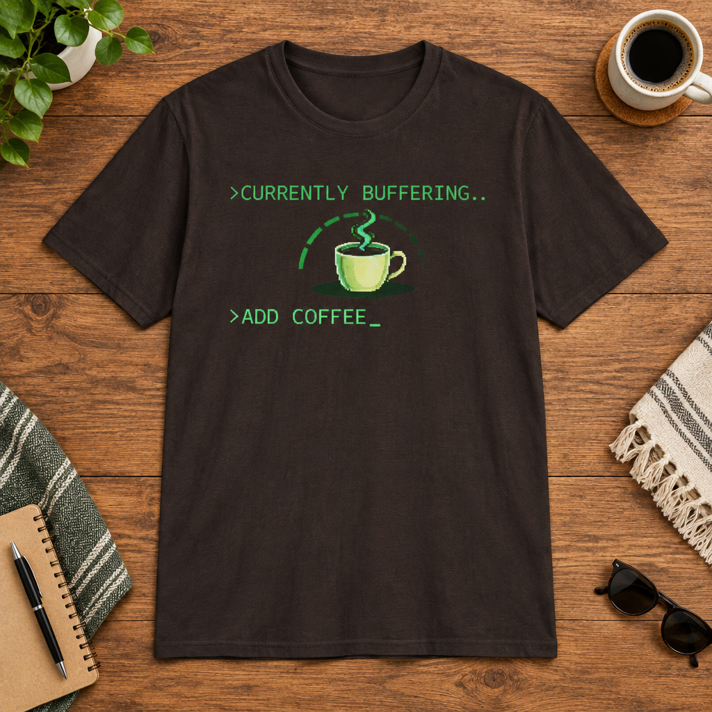 Currently Buffering T-Shirt in Navy, lifestyle mockup
