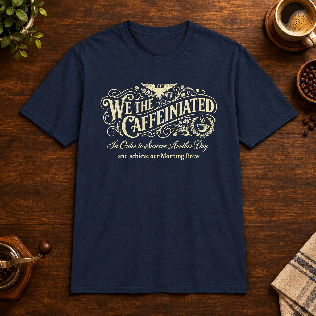 We the Caffeinated Navy coffee-bar mockup